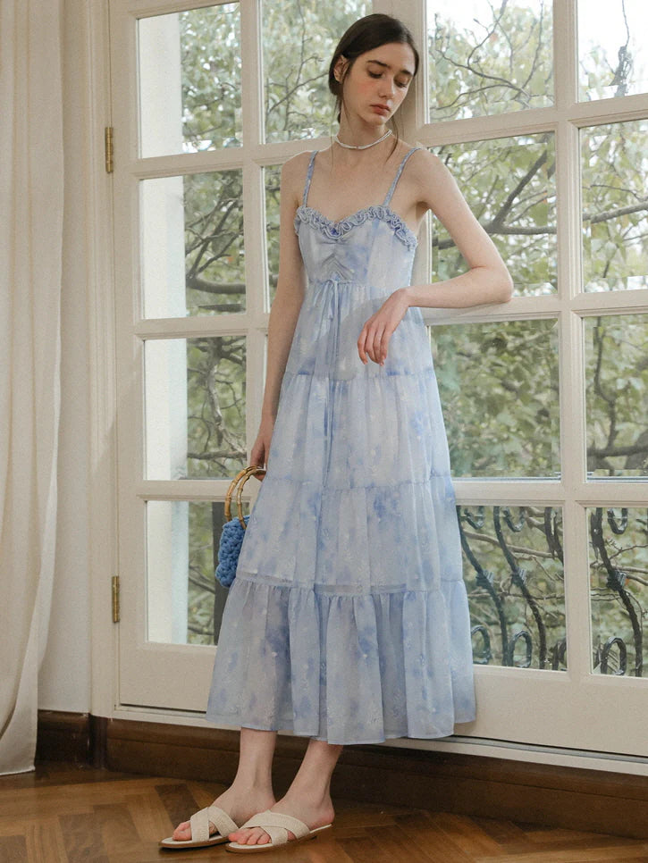 Liora's Forest Blue Summer Dress