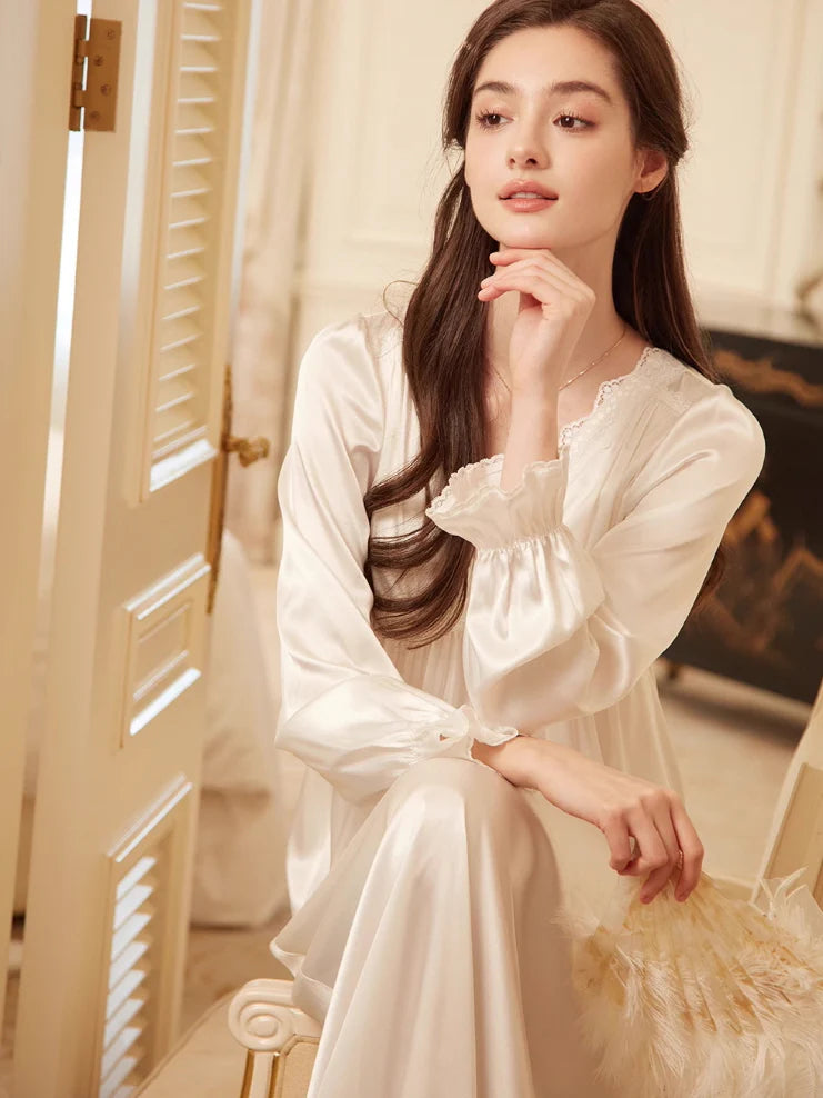 Princess Silky Lace Trim Nightgown