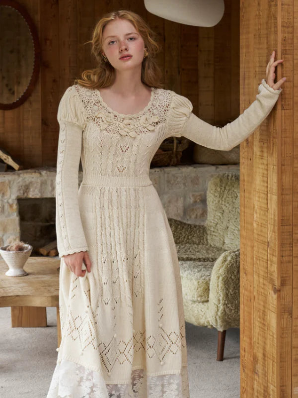 Enchanted Rose Vintage Knit Dress