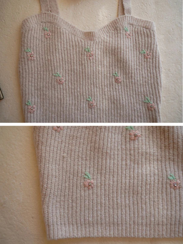 Vintage Bloom Embroidered Knit Cardigan