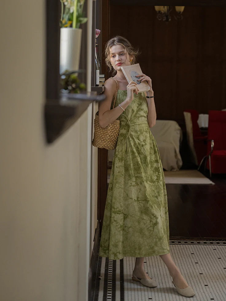 Olive Dream Linen Sundress