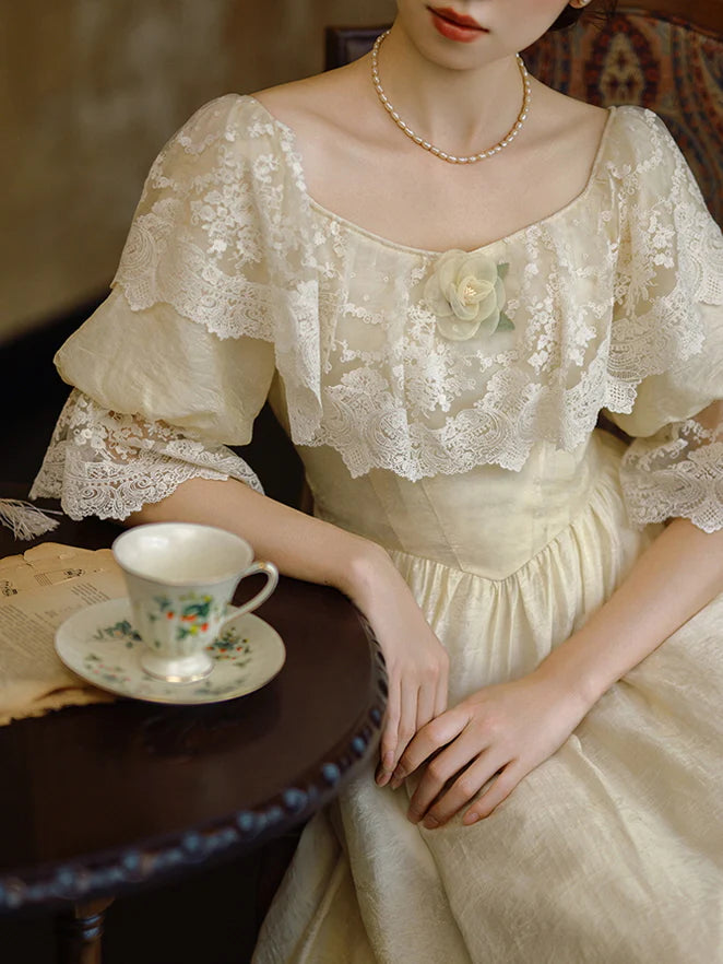 Storybook Lace Capelet Dress