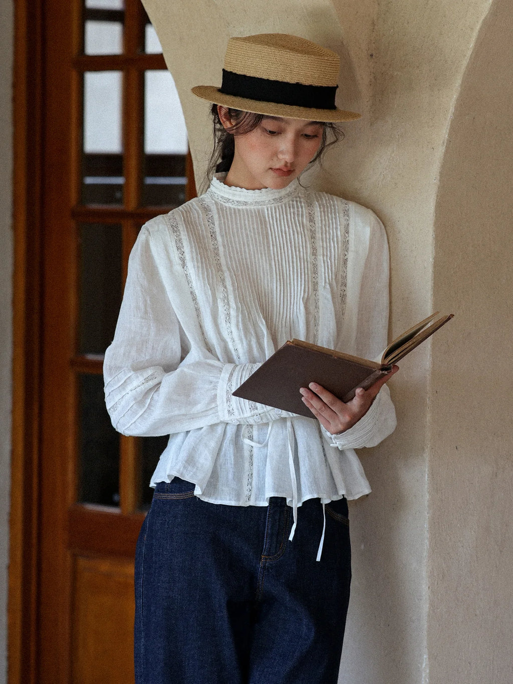 Vintage Linen Lace Blouse