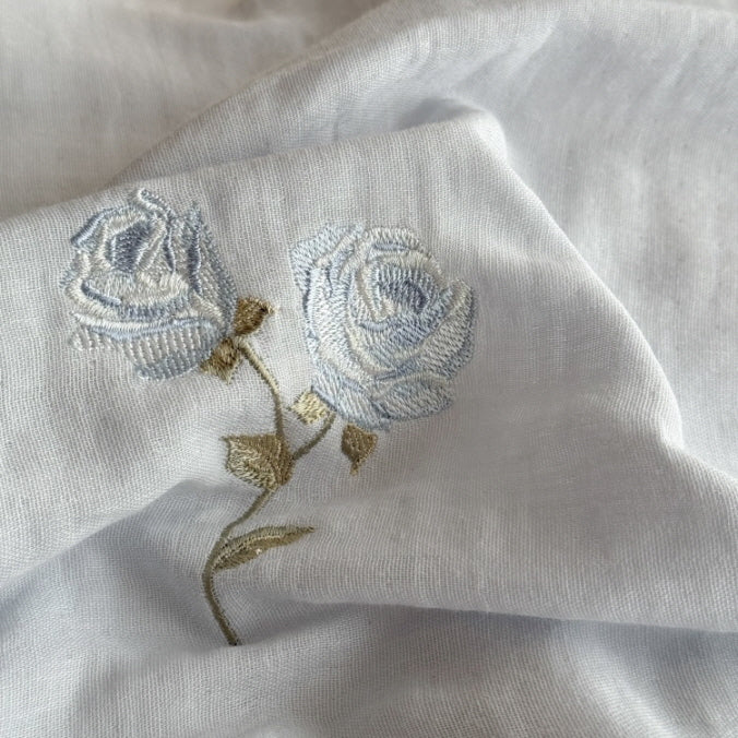Romantic Blue Rose Cotton Bedding Set