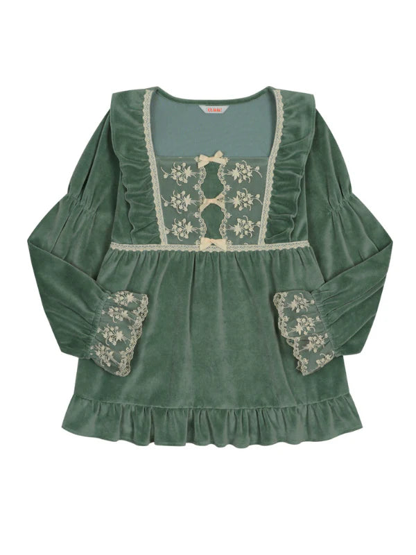 Velvet Garden Lace Pajama Set