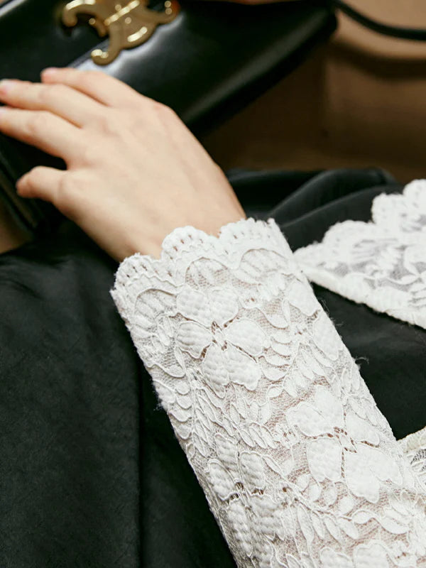 Elegant Lace Button Blouse