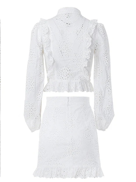 Lace Whisper - Cotton Two-Piece Dress