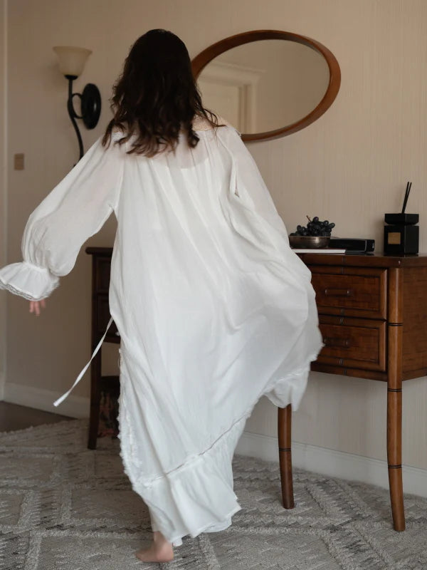 Golden Orchard Two-Piece Lace Loungewear Set