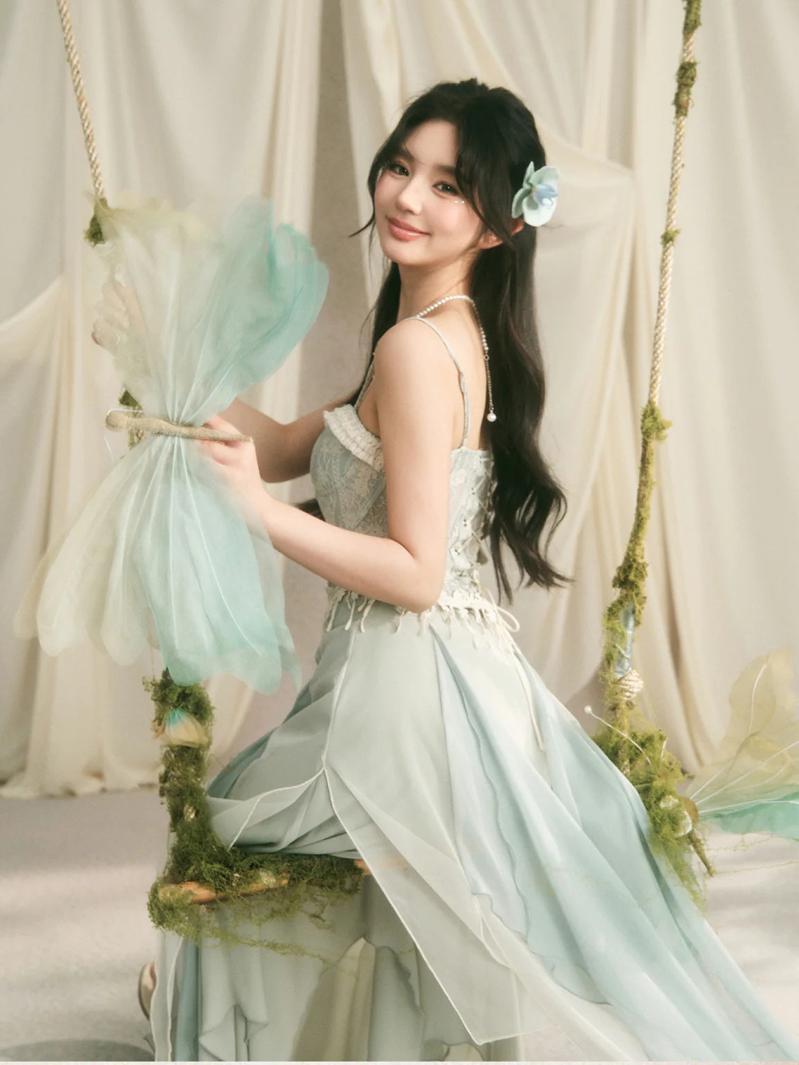 Ethereal Lace Corset & Dreamy Chiffon Skirt