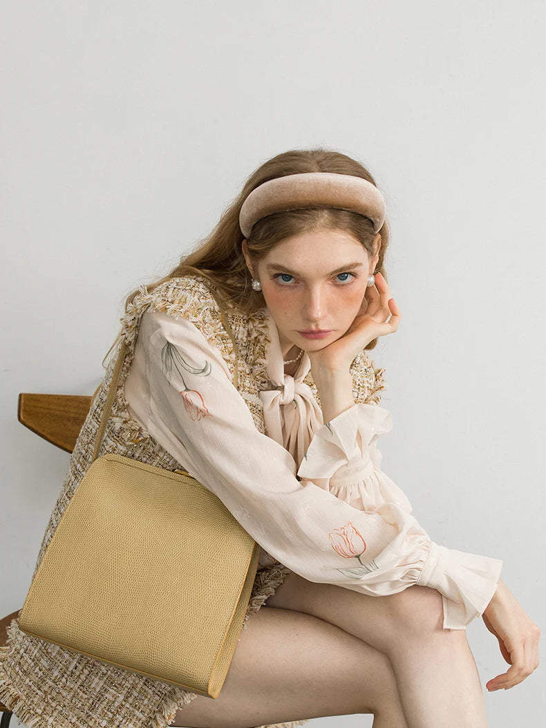 Romantic Tulip Bow-Tie Blouse