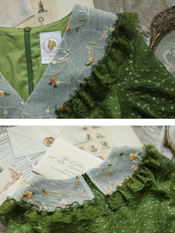 Green Serenity Frills Dress