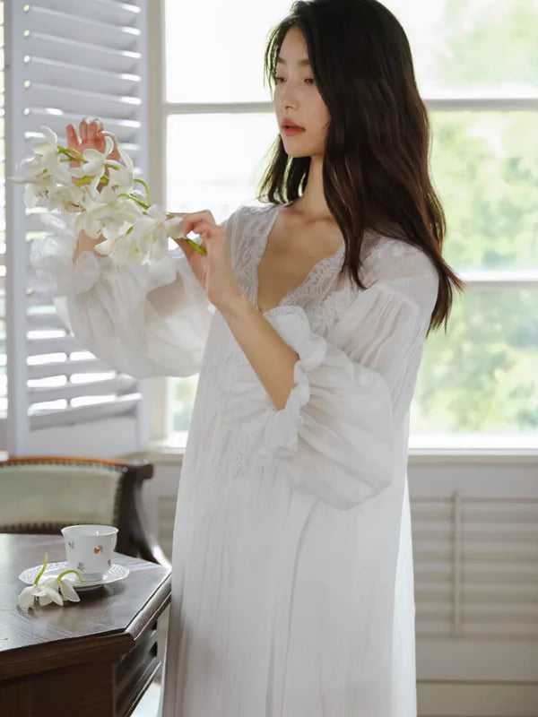 Morning Lace Long Nightgown