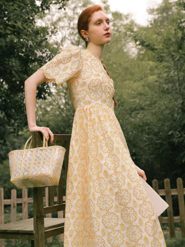 Sunlit Yellow Blossom Dress