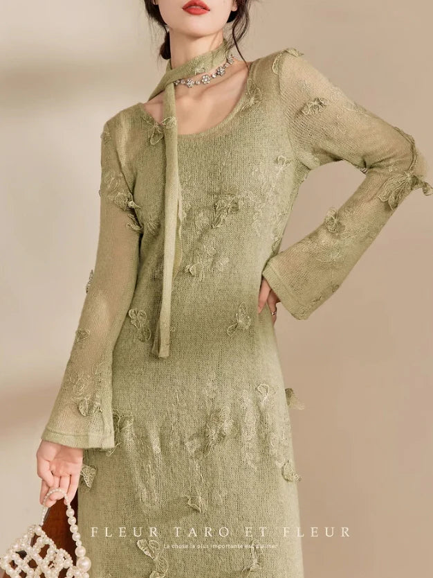 Butterfly Garden Sheer Knit Dress