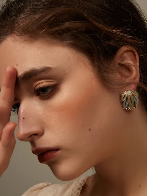 Vintage Leaf Stud Earrings