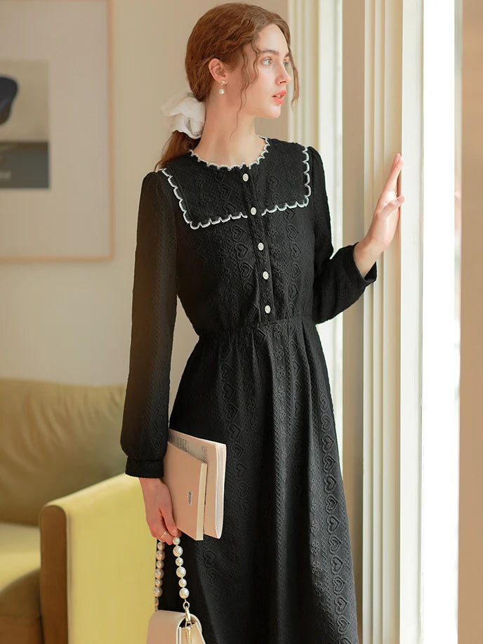 Midnight Lace Embroidered Dress