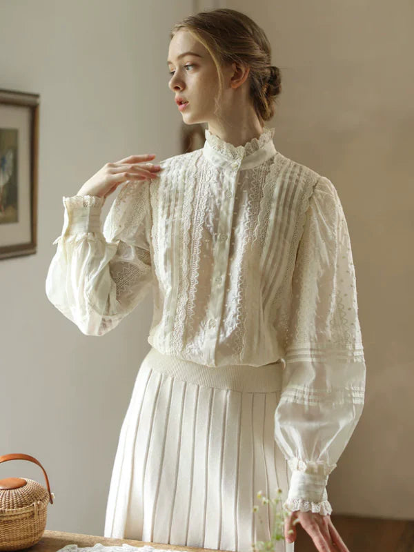 Classic Ivory Lace Story Blouse