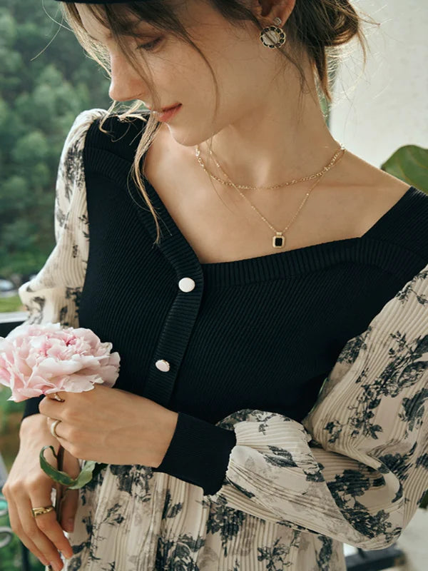 Vintage Blooms in Noir Dress