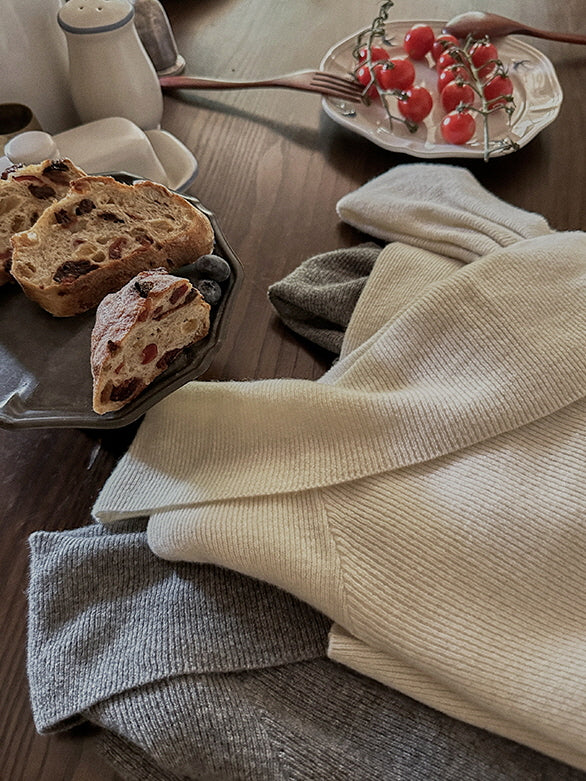 Elegant Off-Shoulder Wool Sweater