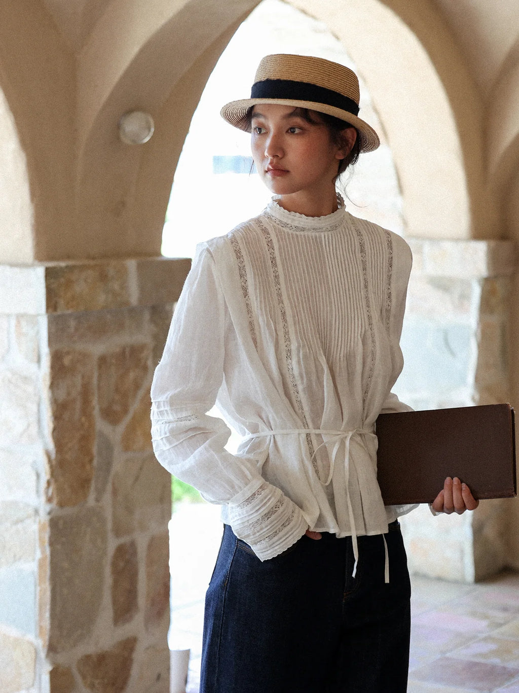 Vintage Linen Lace Blouse