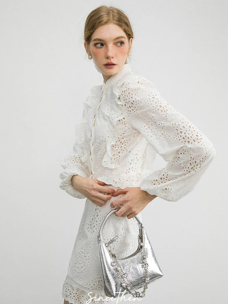 Lace Whisper - Cotton Two-Piece Dress