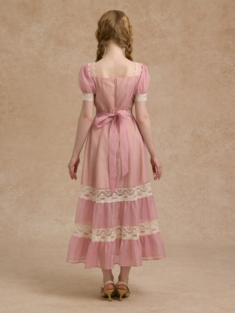 Blush Lace Ribbon Fairytale Dress