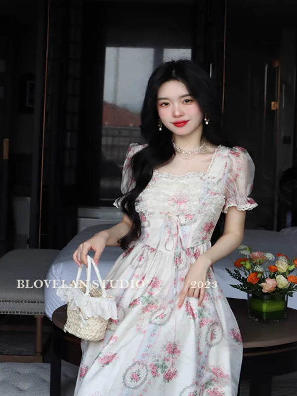 Floral Elegance Frill Dress