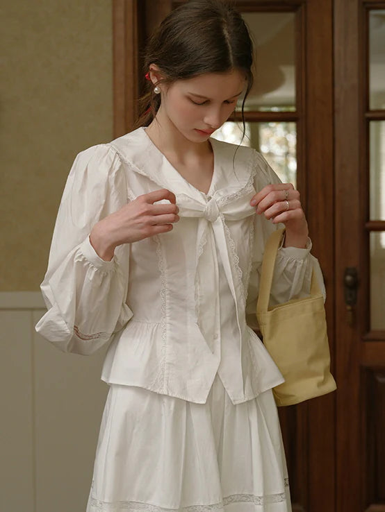 White Lace Trim Vintage Skirt