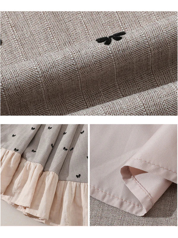 Romantic Bow Embroidered Dress