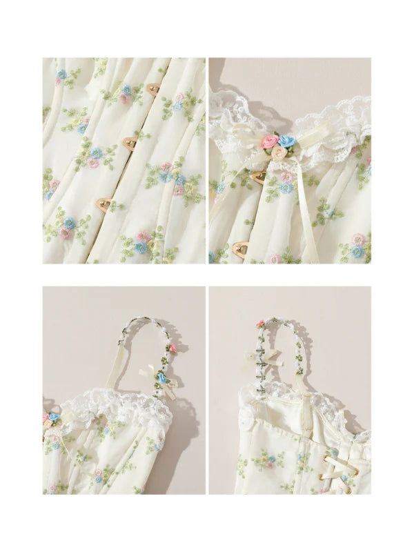 Floral Embroidered Garden Corset