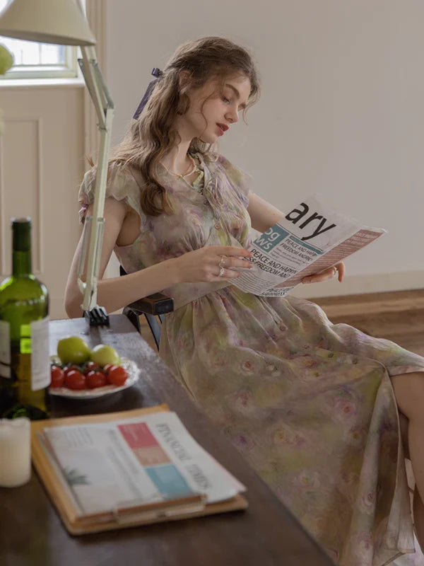 Serene Pastel Floral Dress