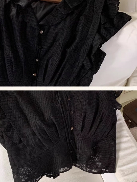 Lila's Midnight Bloom Blouse