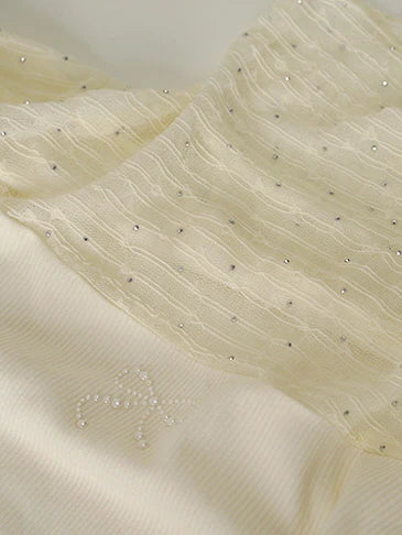 Pearl Lace Sheer Panel Top