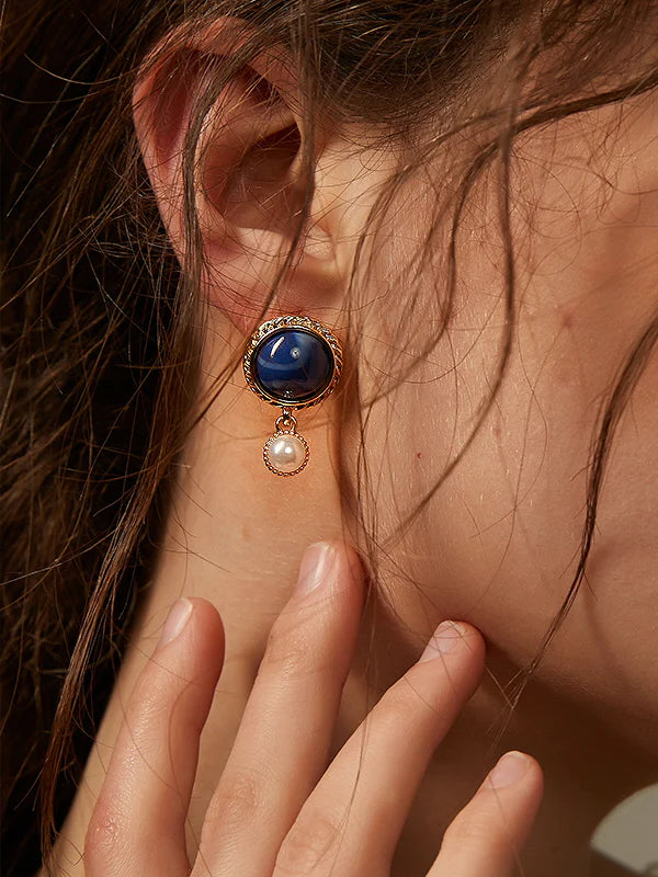 Elegant Blue Stud Earrings