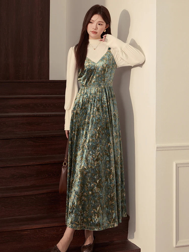 Enchanted Forest Velvet Dress