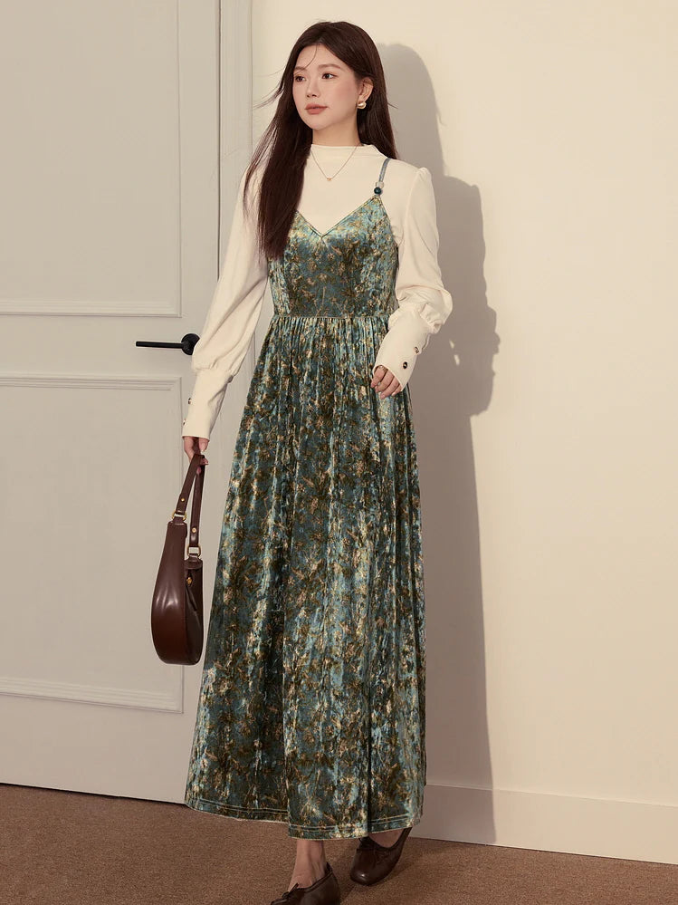 Enchanted Forest Velvet Dress