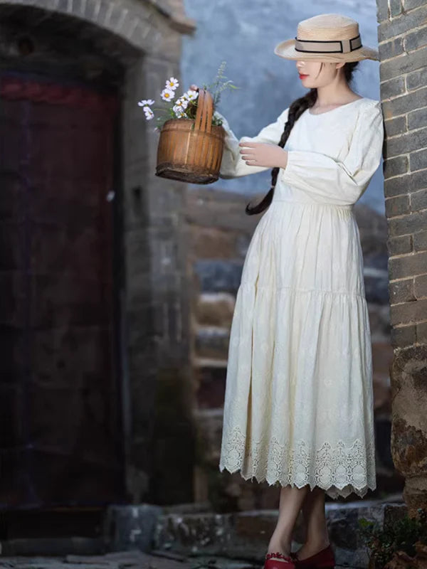 Cottage Embroidered Cotton Dress