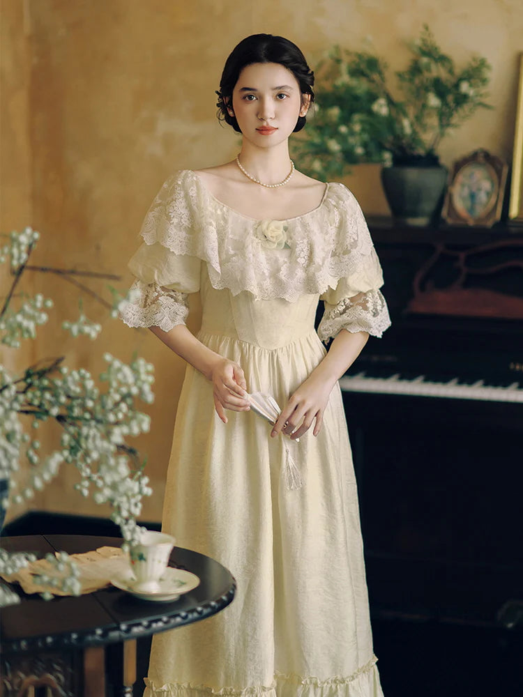 Storybook Lace Capelet Dress