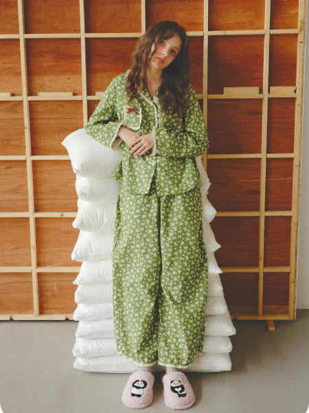 Green Meadow Lace Pajama Set
