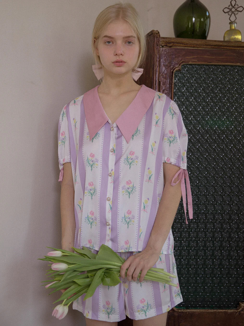 Whimsical Blossom Silk Pajama