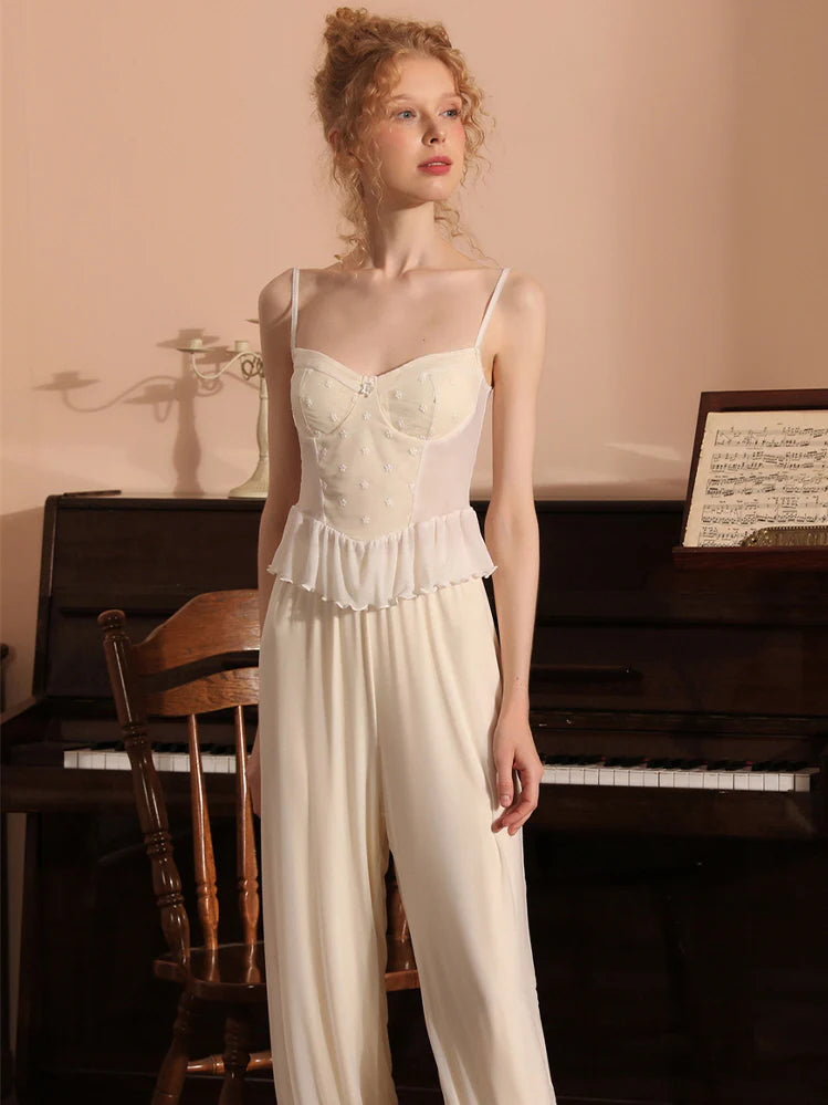 Dreamy Lace-Trim Fairy Pajamas Set