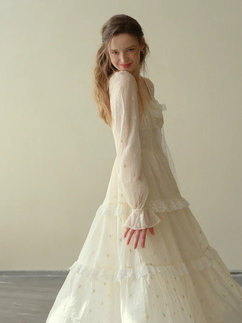 Lace Bloom Tiered Dress