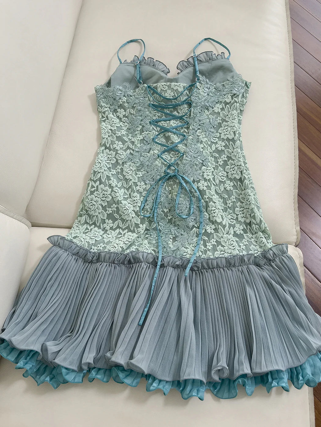 Fairytale Floral Blue Lace Dress