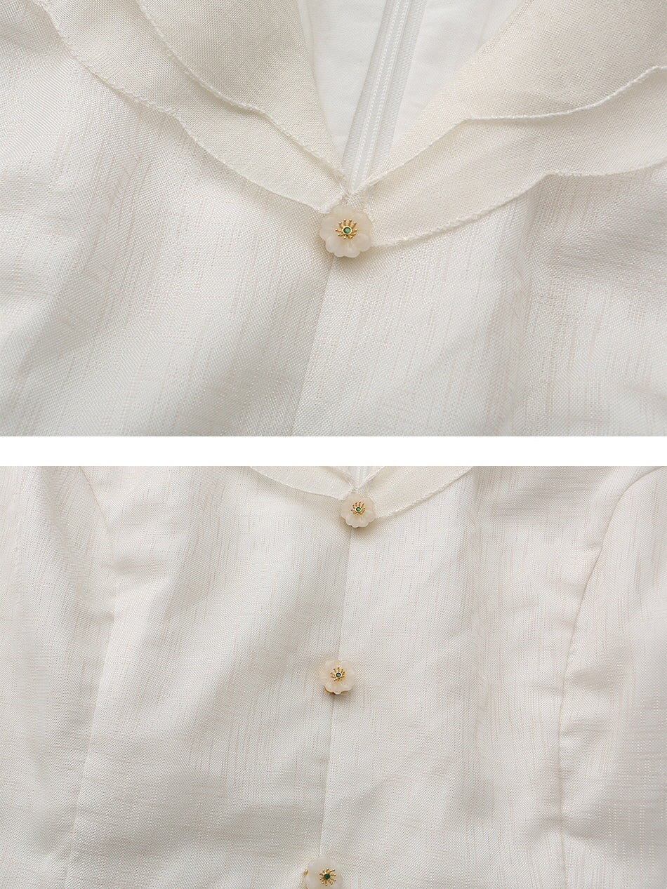 Elizabeth's Retro White Elegance Dress