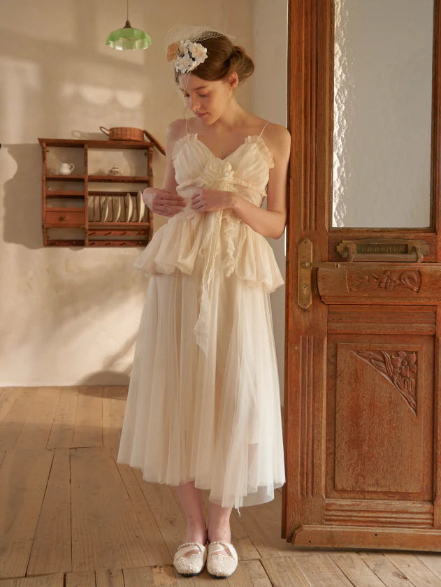 Ivory Bloom Corset Top and Skirt