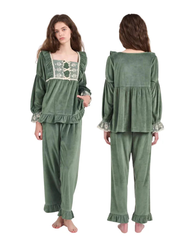 Velvet Garden Lace Pajama Set