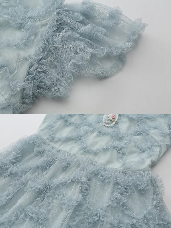 Light Blue Princess Ruffle Garden Dress