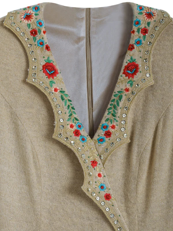 Beige Blossom in Retro Pleats Dress