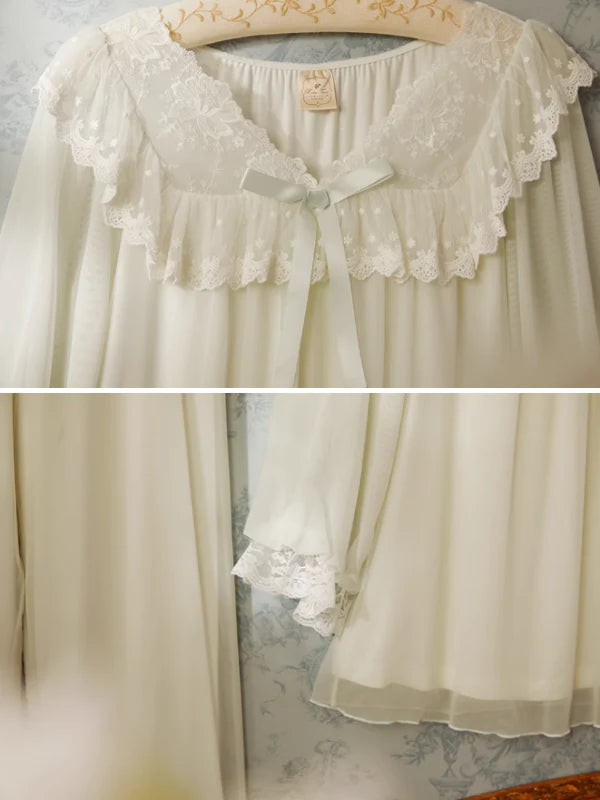 Serene Blossom Lace Pajama Set