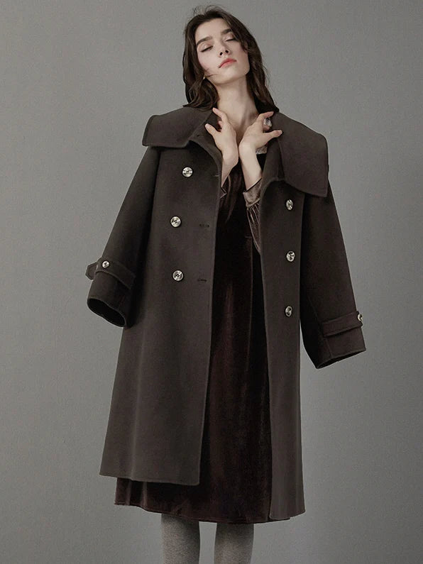 Brown Velvet Puff Sleeve Dress